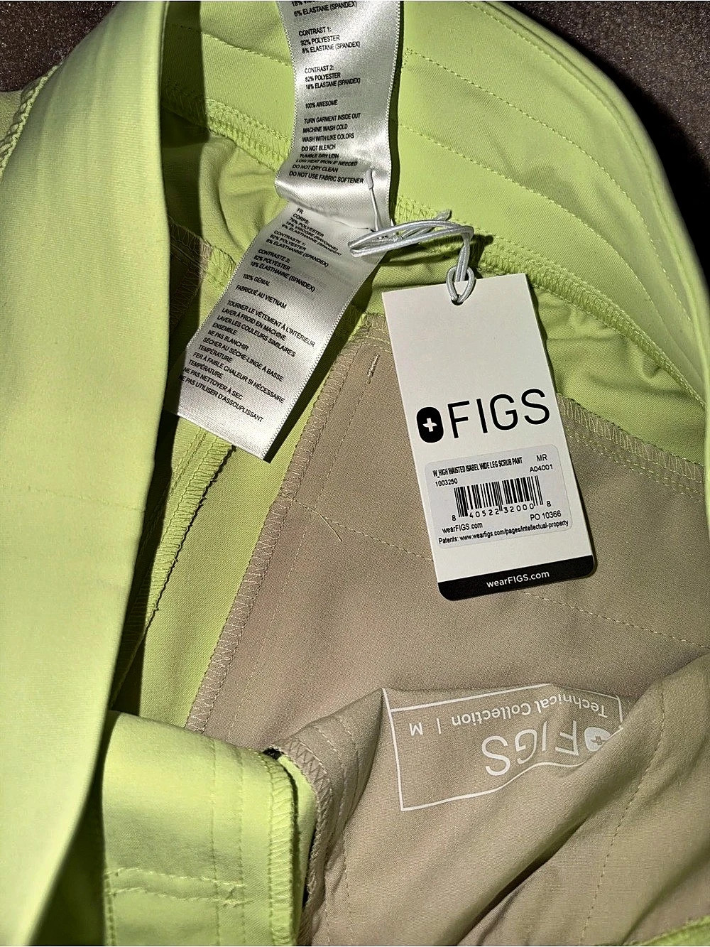 FIGS Isabel Wide Leg Scrub Pants in Sea Mist Medium NWT - Picture 4 of 7